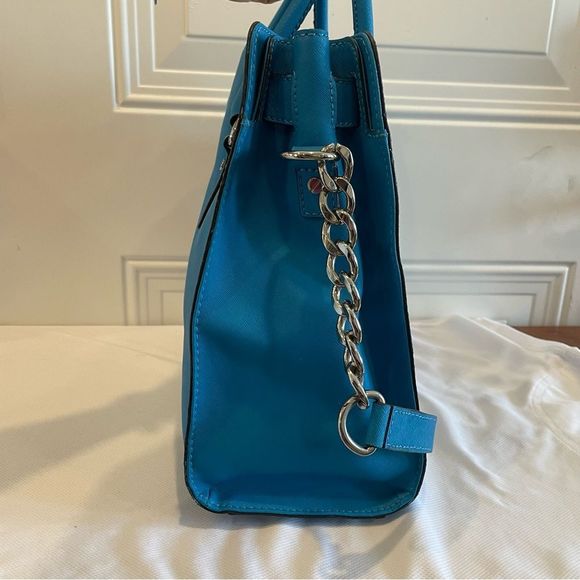 Michael Kors Signature Hamilton Blue North South Satchel - Picture 4 of 11